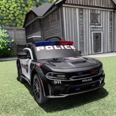 Licensed Dodge Charger Ride-On Car: 12V Electric Toy with Parent Remote Realistic Design 3-Speeds and More