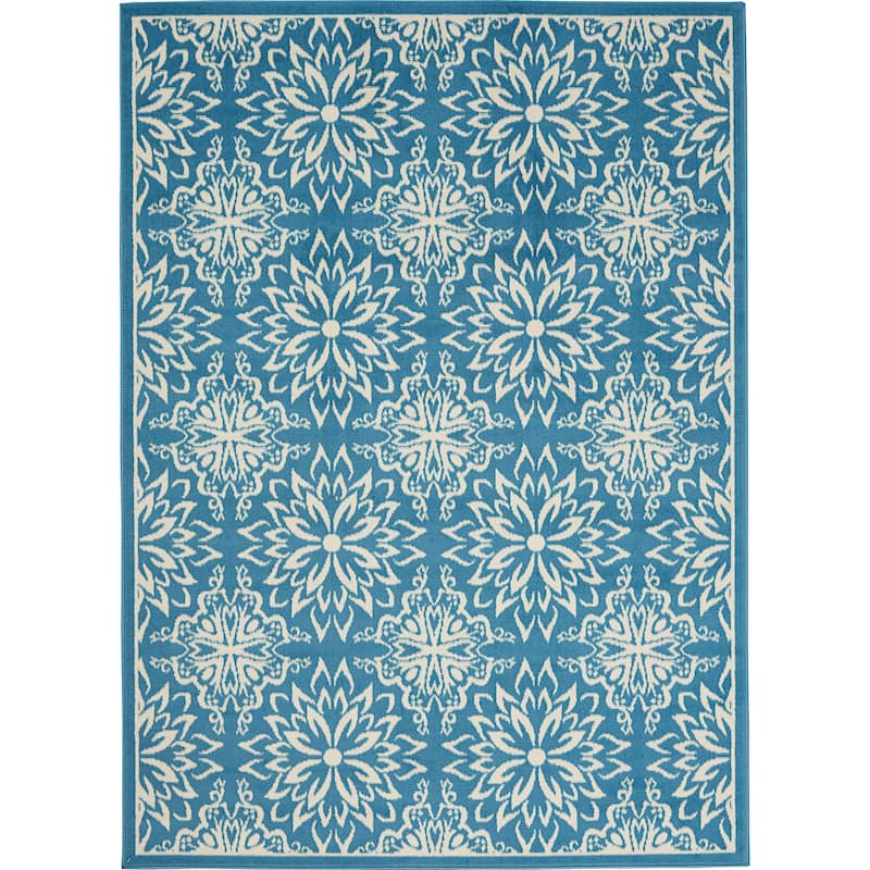 Nourison Jane Floral Medallion Indoor only Area Rug - 6' x 9' - Ivory/Blue