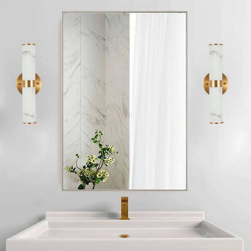 Set of 2 Resin Imitation Marble Texture Wall Light