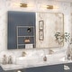 preview thumbnail 117 of 192, KIOTEE Modern Metal Frame Wall Mounted Bathroom Vanity Mirror with 5-year warranty 51x30 - Gold