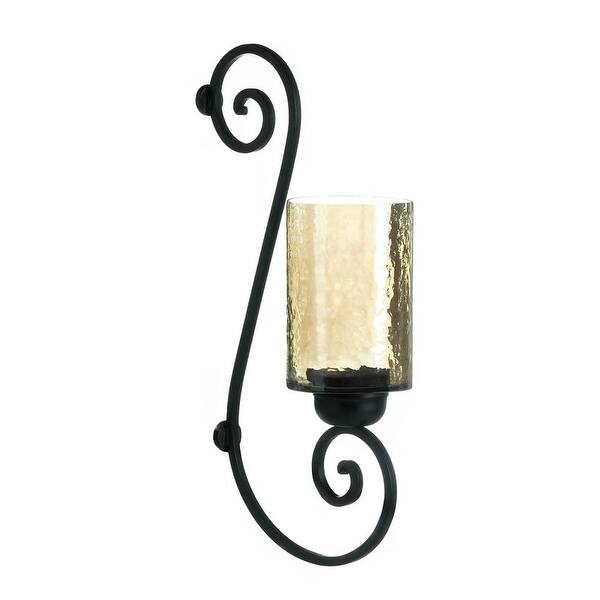 Shop Iridescent Glass Scroll Wall Sconce Free Shipping Today Overstock 16388326