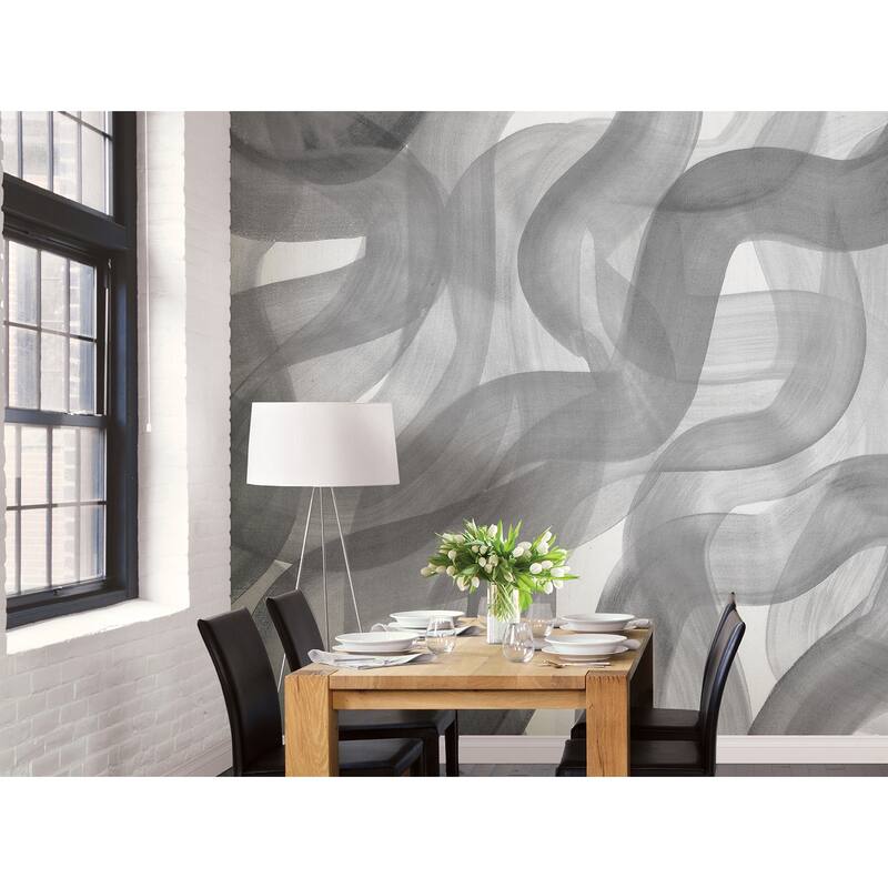 Karen Revis Waves Grey Wall Mural
