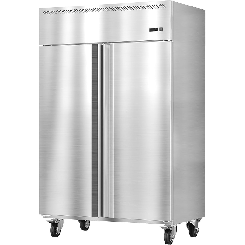 48" Commercial Fridge Freezer Combo, 36 Cu.Ft Stainless Steel 2 Door Cooler for Restaurant