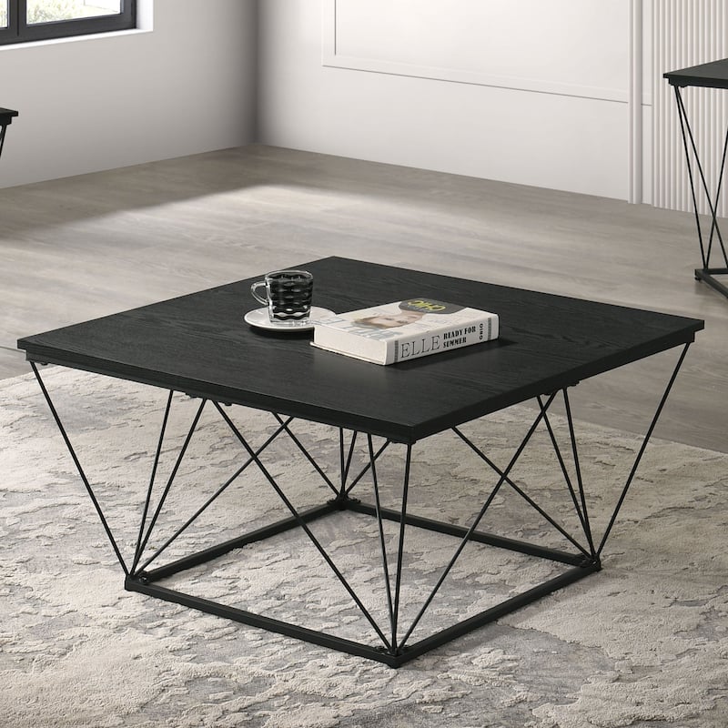 Furniture of America Taren Modern 3-Piece Wood Square Coffee Table Set
