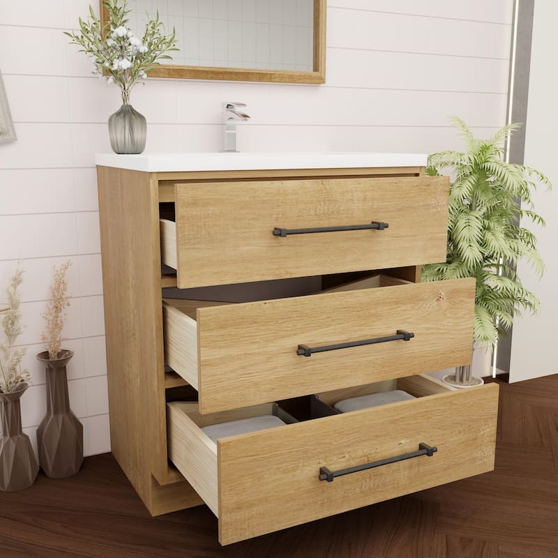 Victoria 30'' Freestanding Vanity with Reinforced Acrylic Sink - 29.5