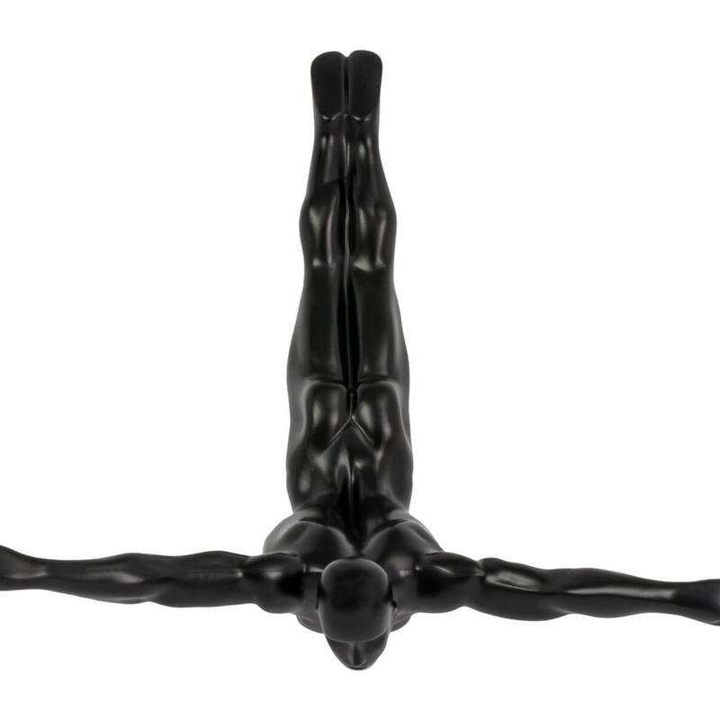Diving Man Matte Black Resin Wall Sculpture - N/A