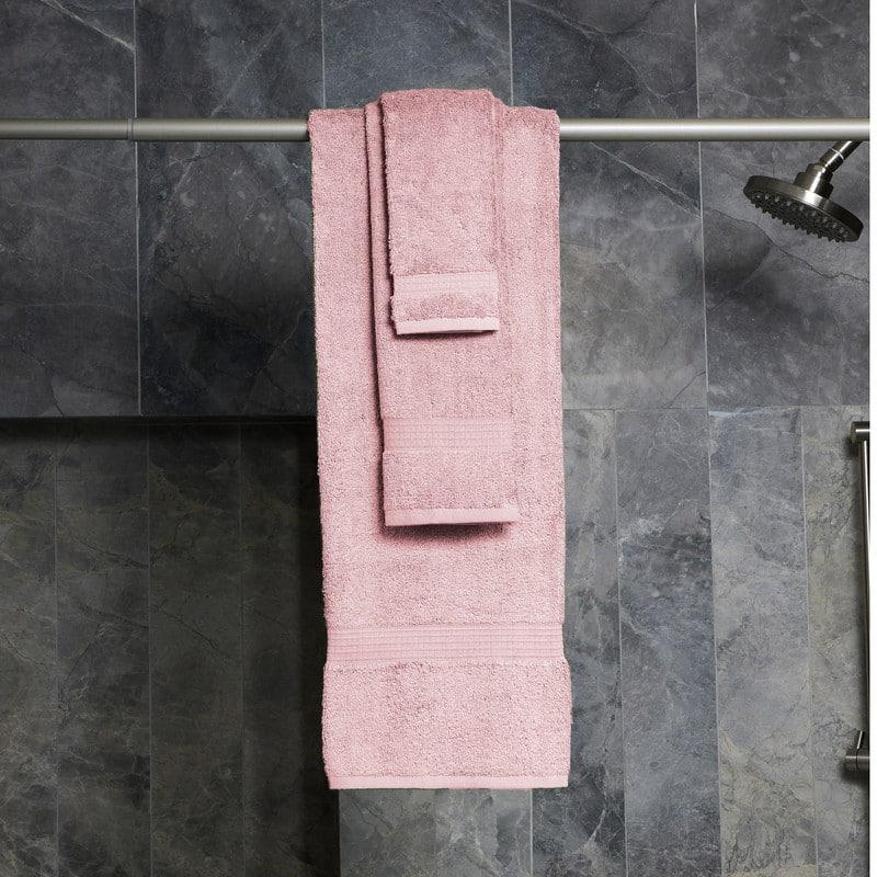 Classic Touch 6-Piece 100 Cotton Towel Set - Rose