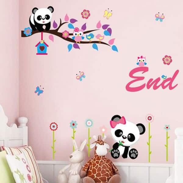 Shop Bedroom Decor Pvc Panda Print Removable Wall Sticker