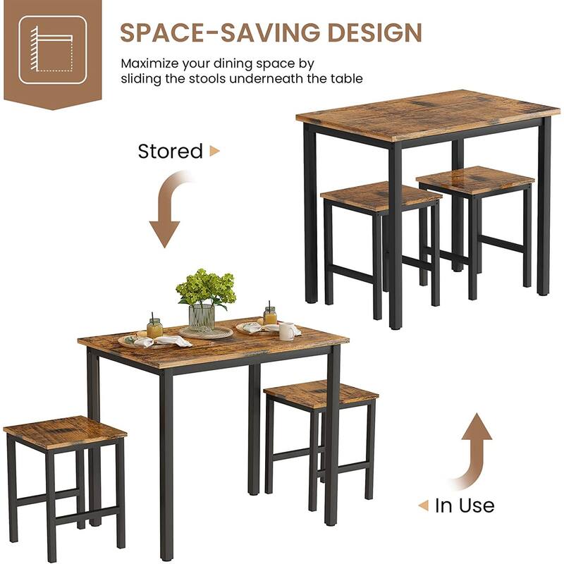 Small Dining Table Set for 2, Home Kitchen Furniture Perfect Choice, Compact and Durable, Easy Assembly