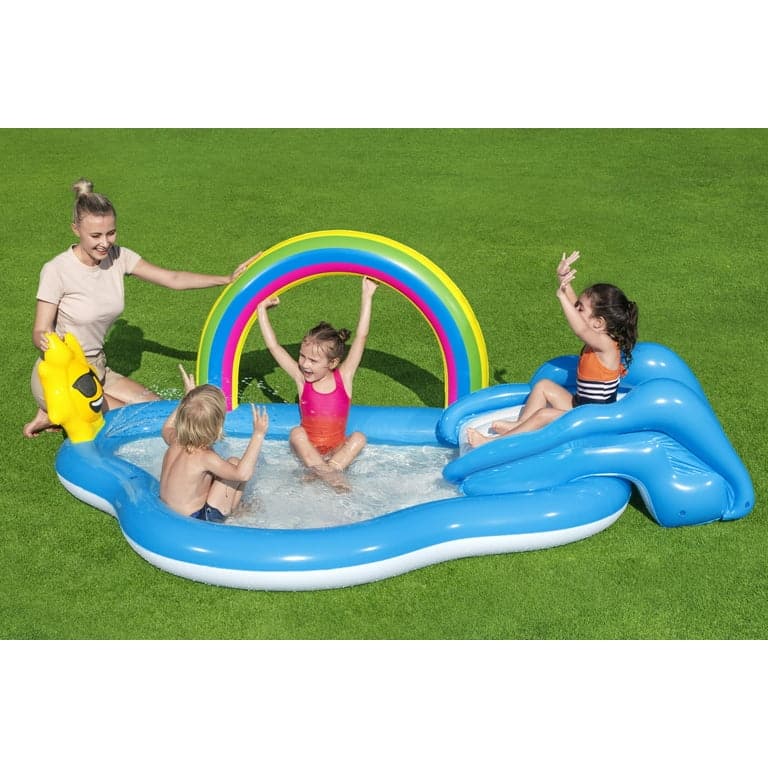 Outdoor inflatable Play Pool Center with slide - Bed Bath & Beyond ...