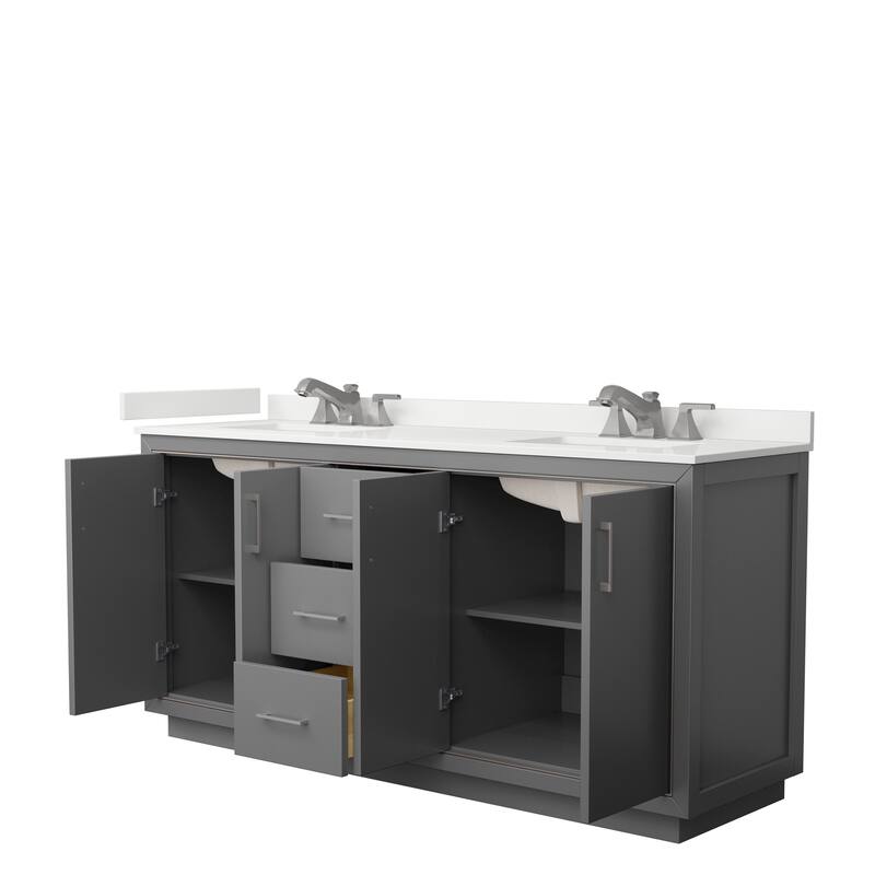Icon 72-inch Double Vanity, Quartz Top