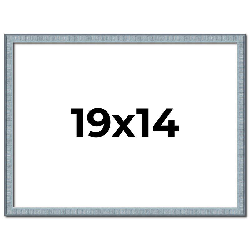 19x14 Frame Rustic Sky Blue Solid Wood Picture Frame | 0.75 Inch