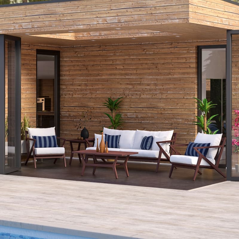 Vaughn 5 Piece Sunbrella Outdoor Patio Seating Set