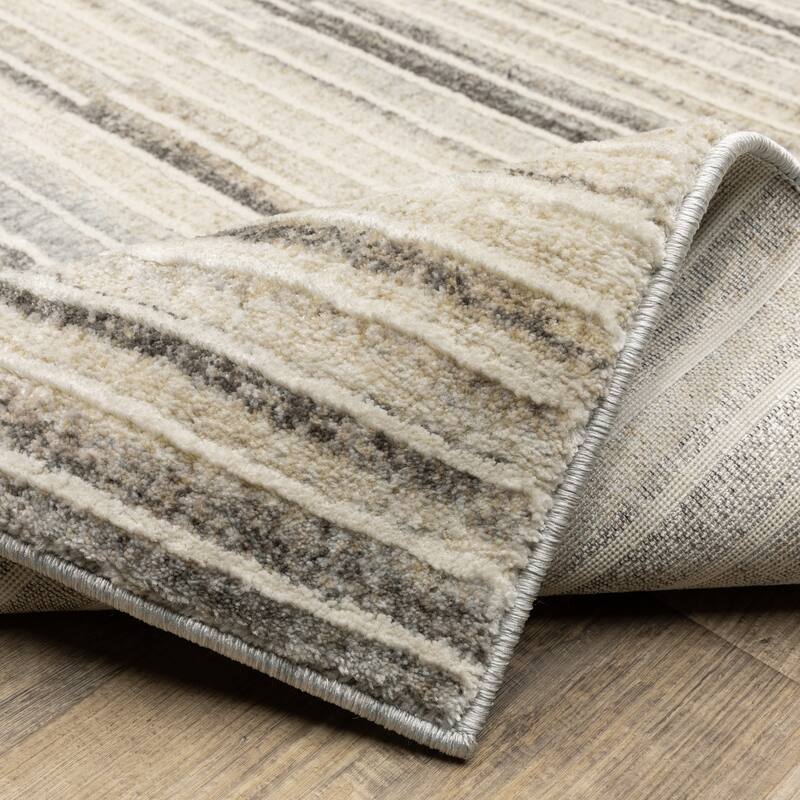 Style Haven Owen Contemporary Layered Stripes Area Rug