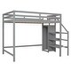 preview thumbnail 8 of 16, Modern Style Full Size Loft Bed withStaircase and Built-in Storage Wardrobe.