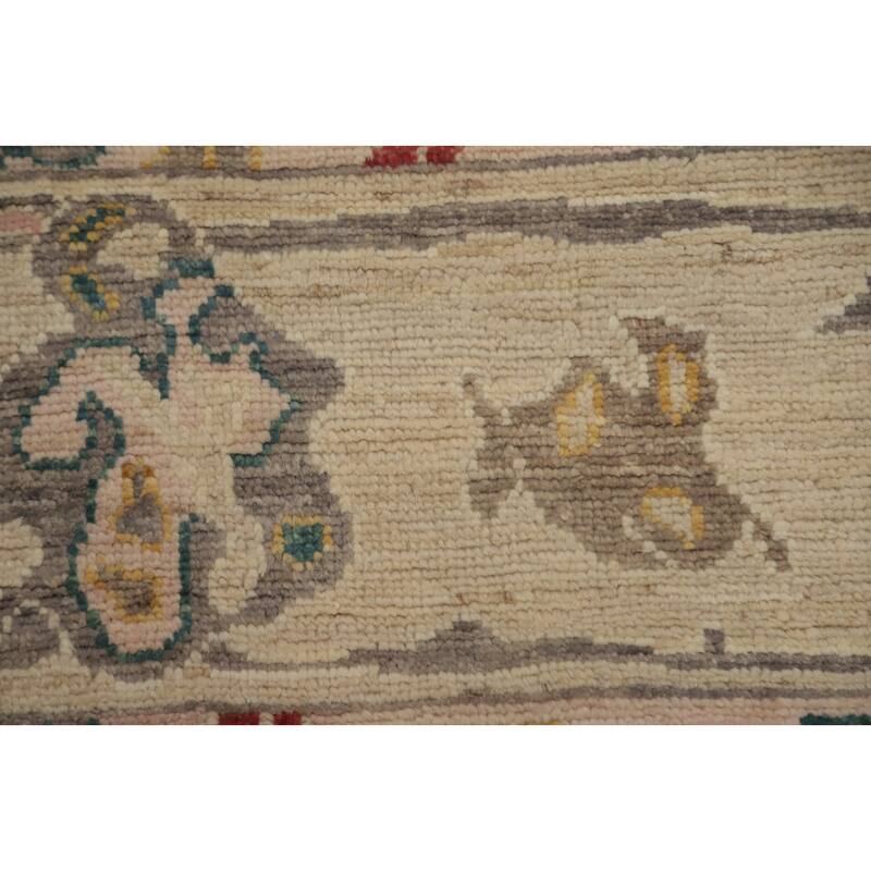 Hand Knotted Oriental 100% Wool Carpet Transitional All-Over Greys & Charcoal Oushak Area Rug - 13' 9'' X 10' 1''