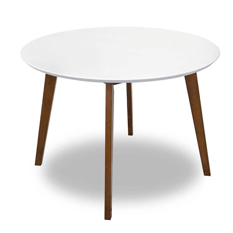 GDFStudio - Alina Modern Dining Set with 43" Solid Wood Round Dining Table and 4 Dining Chairs