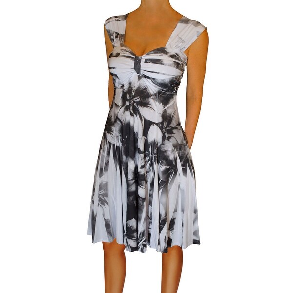 Funfash Plus Size Dress Black White Empire Waist Cocktail Dress