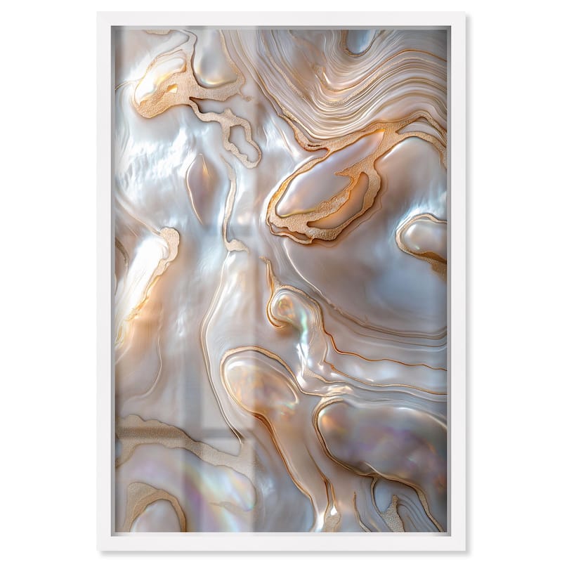 Fluid Preciousness I Shadowbox by Art Remedy - White - 20" x 30"