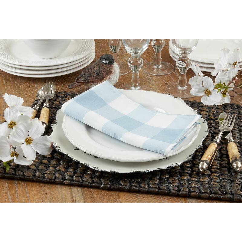 Buffalo Plaid Check Pattern Design Cotton Napkins (Set of 4)