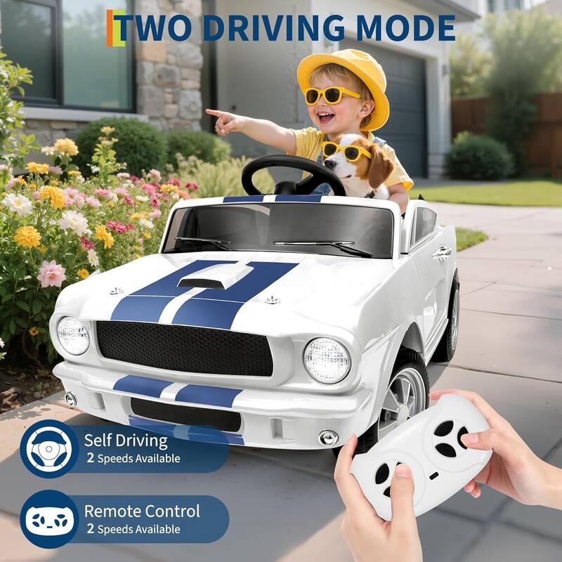 12v Electric Vehicle Licensed Shelby GT350 Ride on Car Toy for Kids Best Gifts