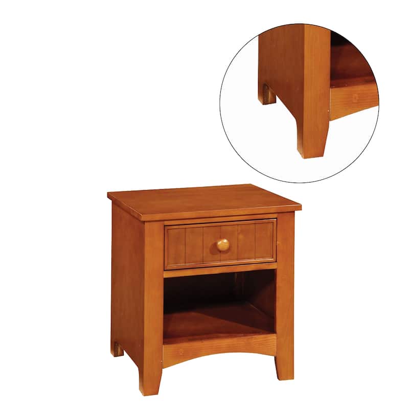 Wooden Nightstand with a Drawer