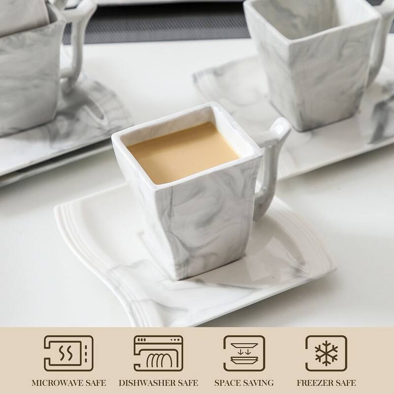 MALACASA Flora 18-Piece Dessert Set (Service for 6)