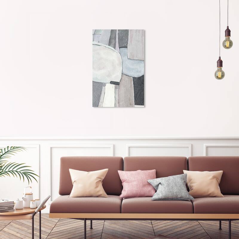 Wynwood Studio Canvas Abstract Compound Building Block Gray and Modern & Contemporary Wall Art Canvas Print - 30 x 20