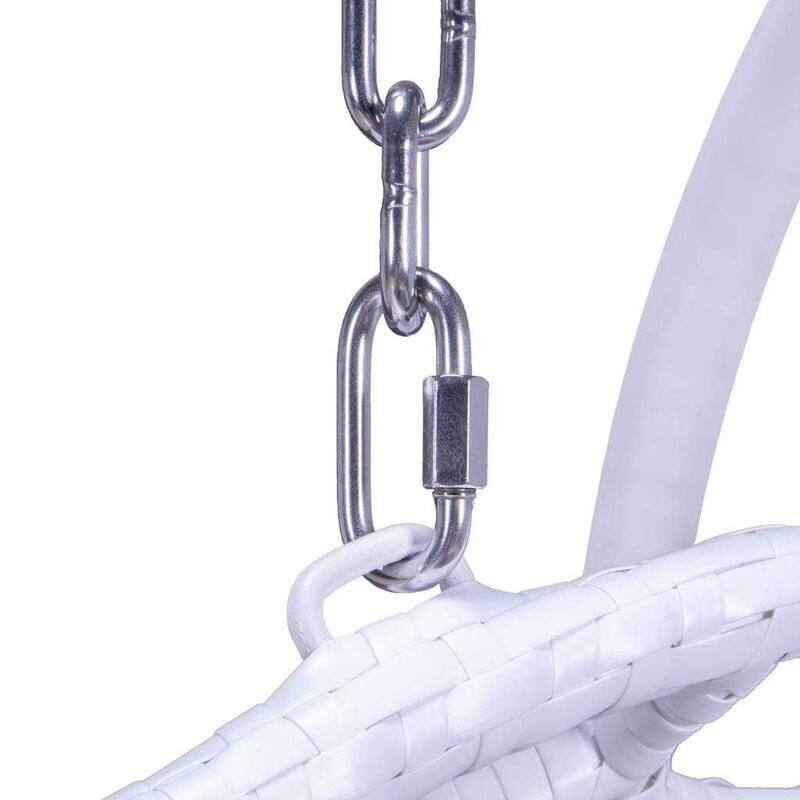 Egg-Shaped Swing Chair with Stand 2-Person Outdoor Patio Swing - Iron Frame & All-Weather Washable Cushions