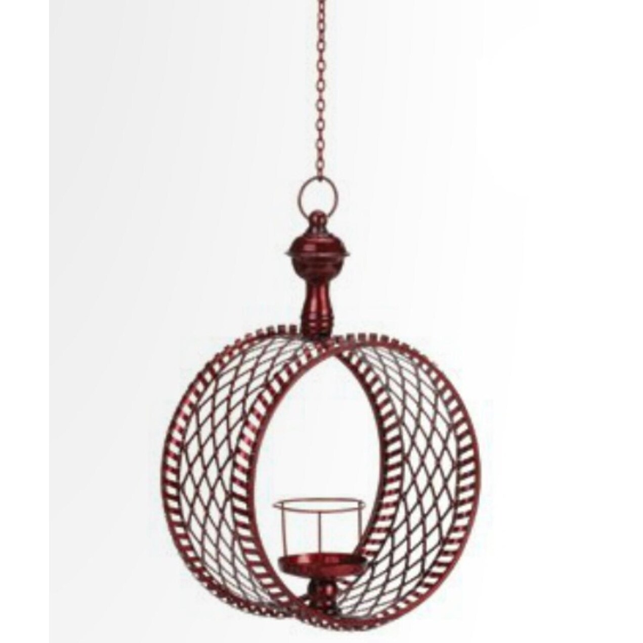 Shop 15 Decorative Red Cylindrical Christmas Lattice Hanging Pillar Candle Lantern Overstock 16552345