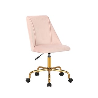 Porthos Homeporthos Home Caia Armless Office Chair Velvet Gold Metal Legs Pink Dailymail