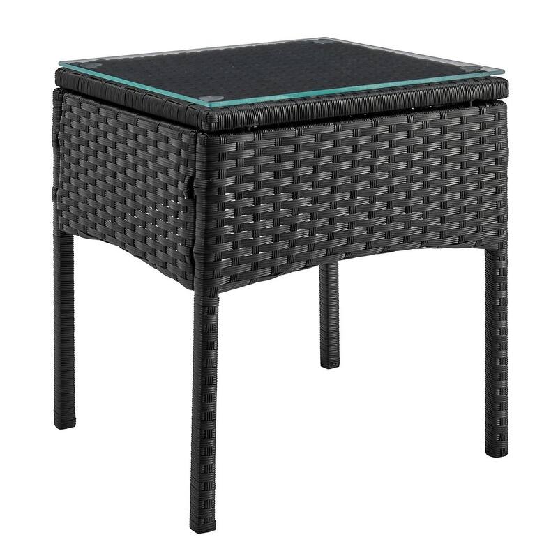 Manhattan Comfort Noli Steel Rattan 3-Piece Patio Conversation Set with Cushions