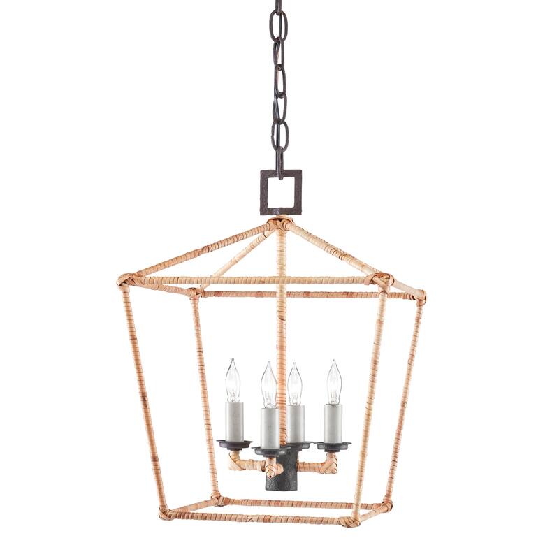 Currey & Company Denison Small Natural Lantern - 17.5"h x 12.25"w x 12.25"d