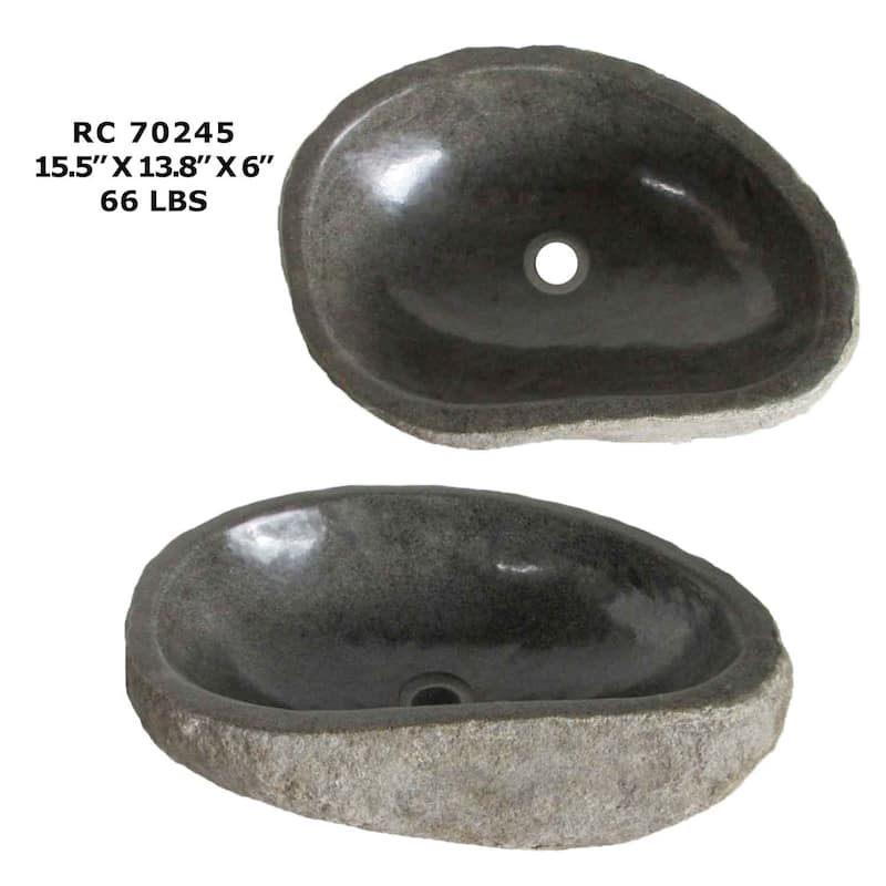 ROCK Unique Handcrafted River Stone Natural Bathroom Vessel Sink - RC70245