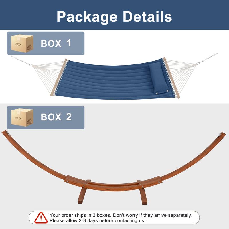 Double Spreader Bar Hammock With 13.5 ft. Wooden Stand - 162*55.1*48.8