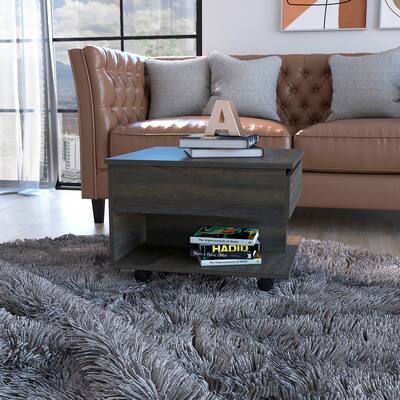 Lift Top Coffee Table, Casters, Carbon Espresso Finish