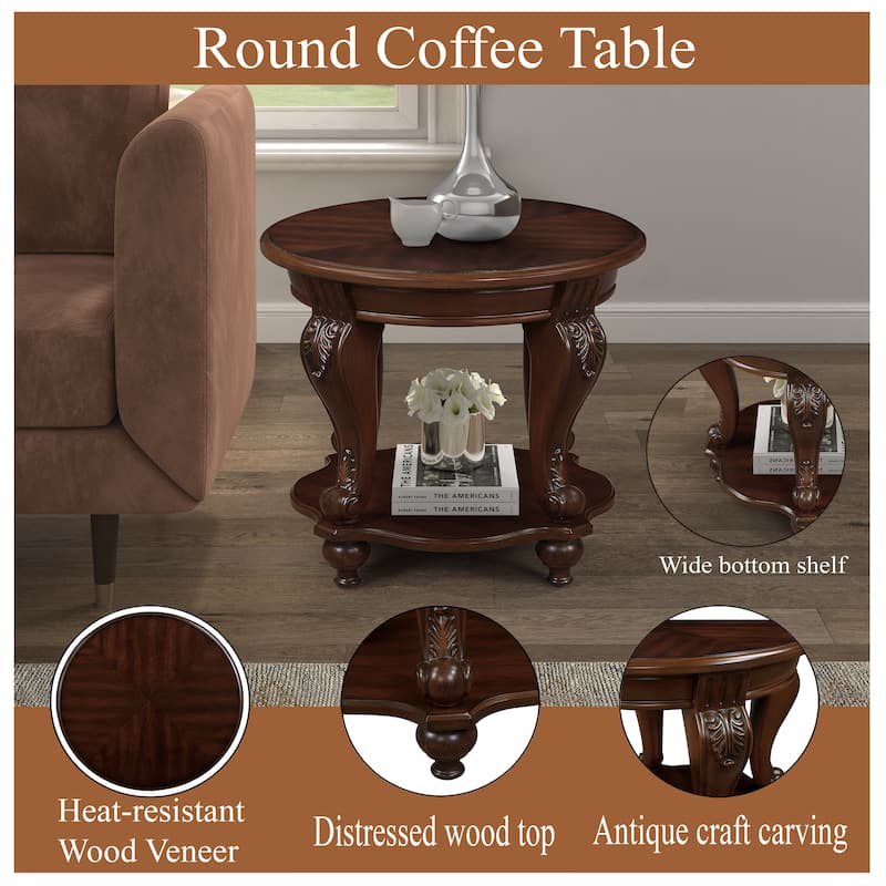 22'' Two Tone Round End Table