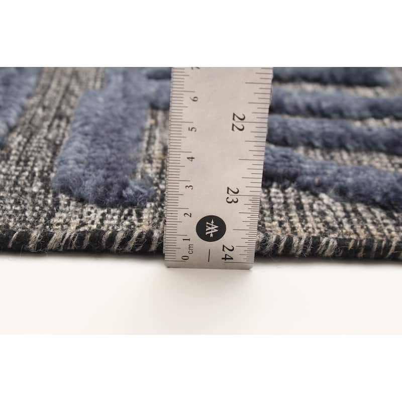 ECARPETGALLERY Hand-knotted Tangier Navy Wool Rug - 3'0 x 5'0