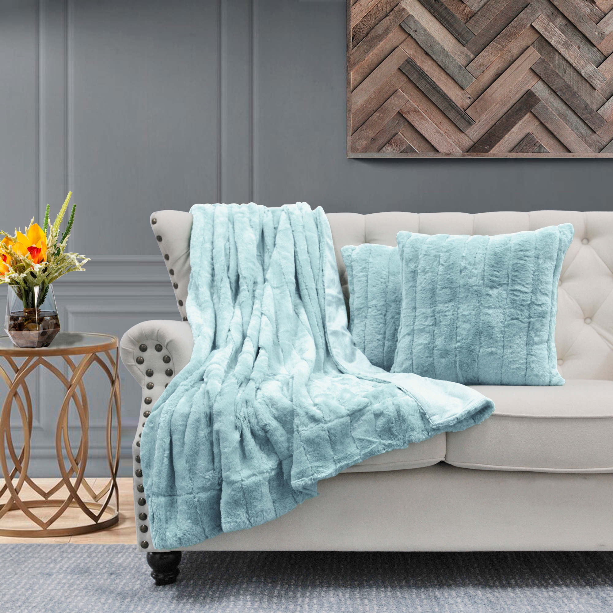 FakeFur Throw 2 Pillow Shell Combo Set On Sale Bed Bath