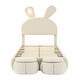 preview thumbnail 2 of 10, Twin Size Upholstered Platform Bed with Cartoon Ears Shaped Headboard and Light, Beige
