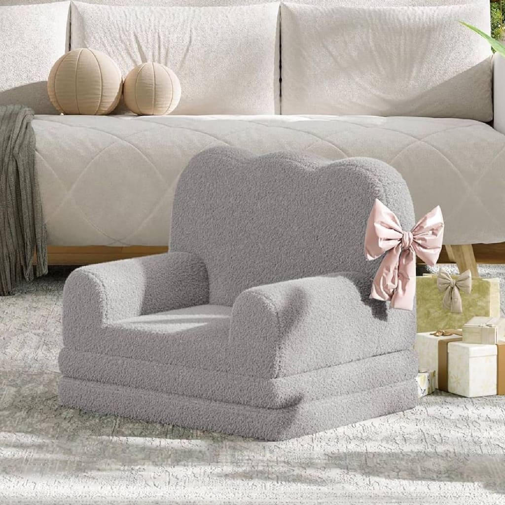 2-in-1 Comfy Toddler Couch, Convertible Sofa for Girls and Boys