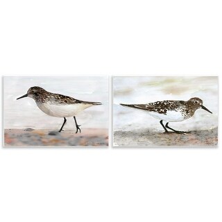 Stupell Sandpipers on Coast Nautical Bird Beach Scene 2pc Multi Piece ...