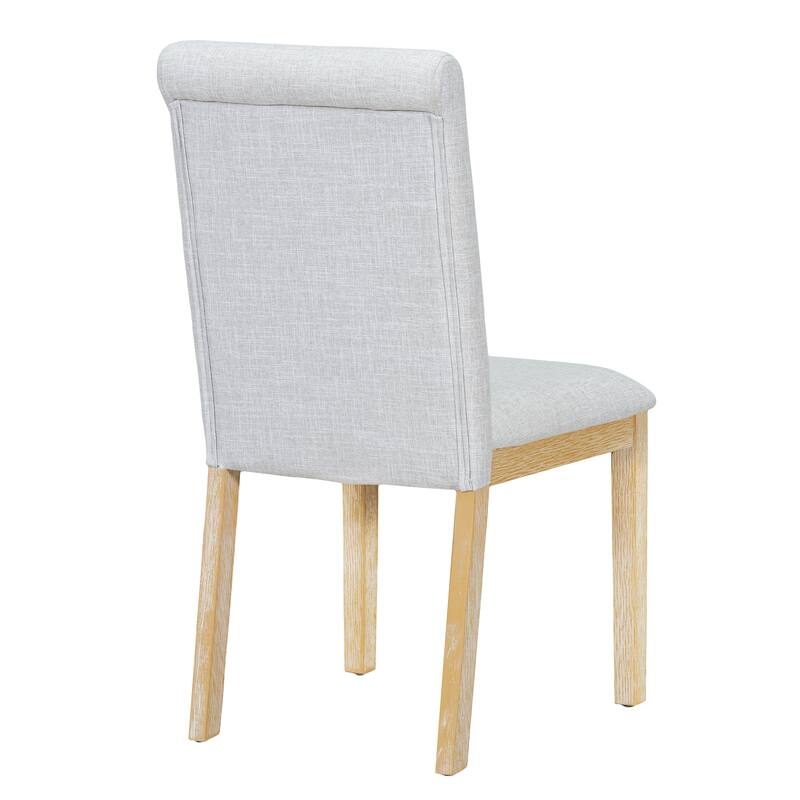 6-Piece Extendable Dining Table Set, Farmhouse Kitchen Table Set with Removable Leaf and Upholstered Dining Chair and Bench