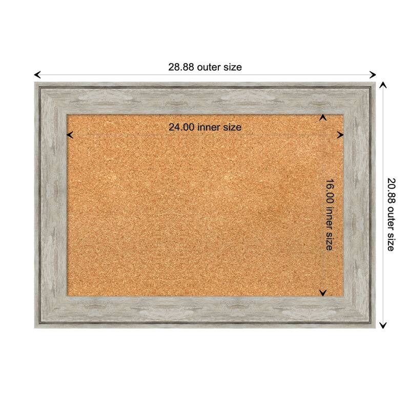 Crackled Metallic Framed Cork Bulletin Memo Board