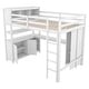 preview thumbnail 20 of 24, Wood Loft Bed with Cabinet and Bookshelf, Full Size Loft with Wardrobe and Desk for Kids