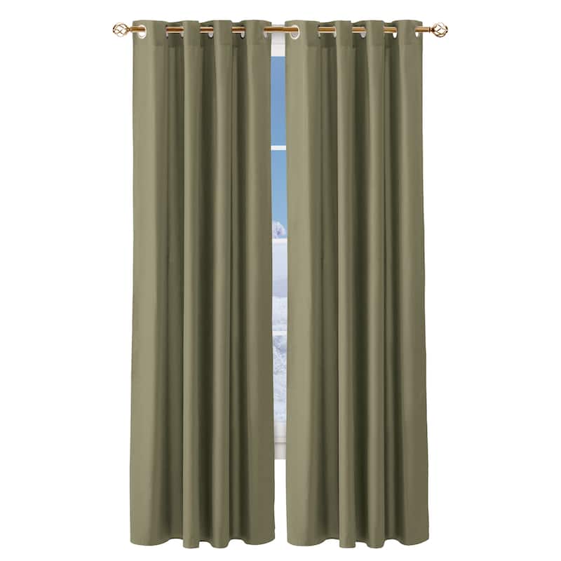 Glasgow Solid Color Grommet Top Curtain Panel
