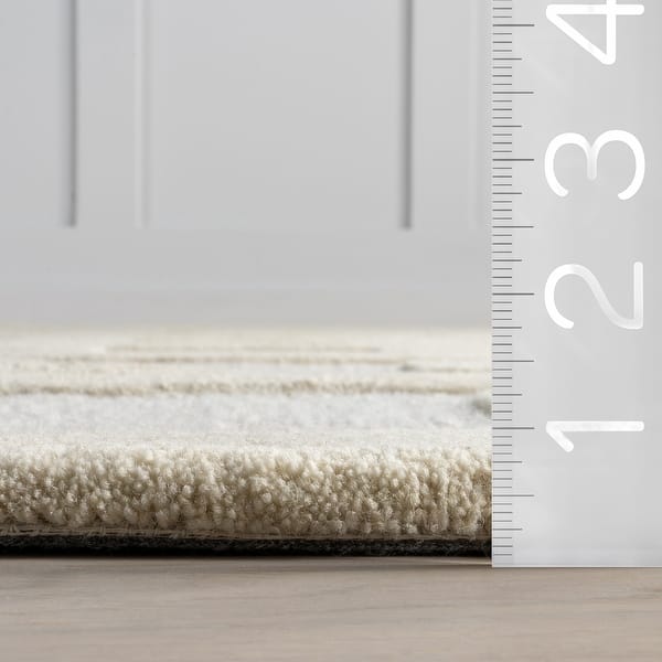 dimension image slide 0 of 3, Remy Crosshatch Wool Area Rug