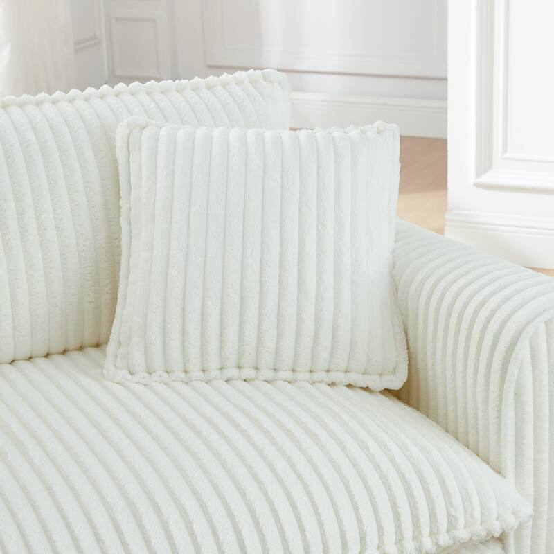 Roomfitters Corduroy Accent Chair with Pillow, Oversized Single Sofa Chair with Armrests and Soft Cushion, Modern Lounge Chair