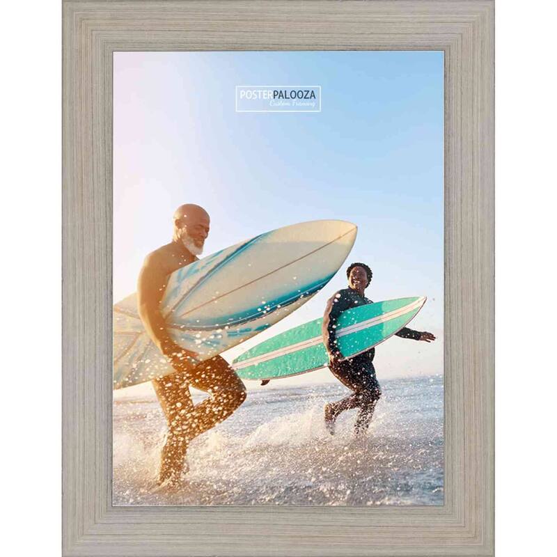 5x7 Contemporary Silver Complete Wood Picture Frame with UV Acrylic, Foam Board Backing, & Hardware