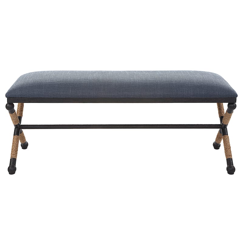 Uttermost Firth Rustic Navy Bench - 48"W x 21"H x 16"D